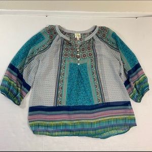 Anthropologie Fig And Flower Boho Blouse L